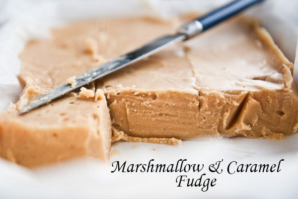 Caramel Fudge made with marshmallows