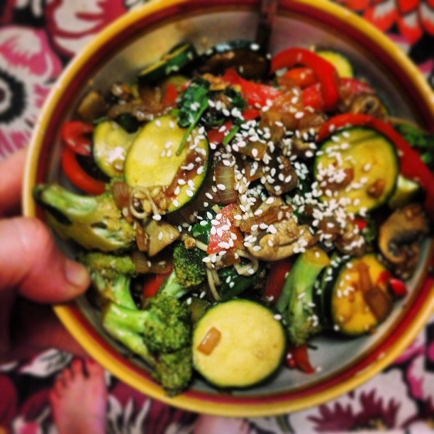 Chilli, garlic and sesame veggies with soba #anotherlunchpic #whatvegetarianseat #lunch Chilli, garlic and sesame veggies with soba #anotherlunchpic #whatvegetarianseat #lunch